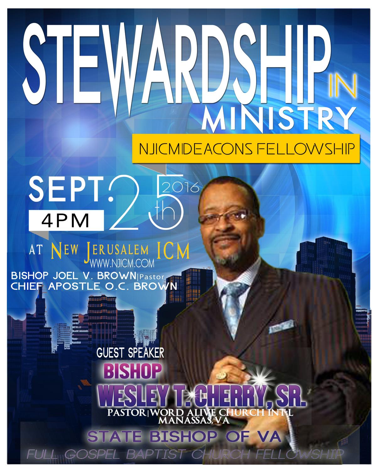 NJICM Deacon's Fellowship Service, Sunday, September 25th!