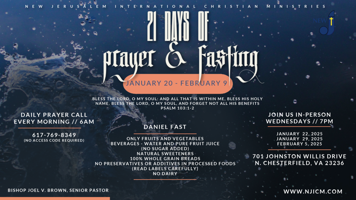 21-DAY PRAYER & DANIEL FAST | Monday, January 20th - Sunday, February 9th, 2025