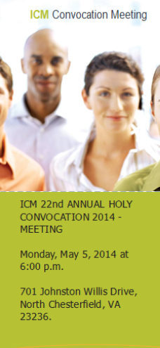ICM 22nd ANNUAL HOLY CONVOCATION 2014 MEETING