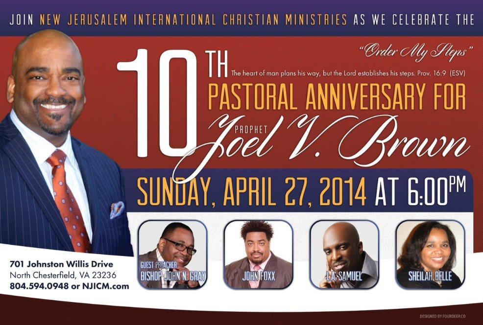 10th Pastoral Anniversary of Prophet Joel V. Brown